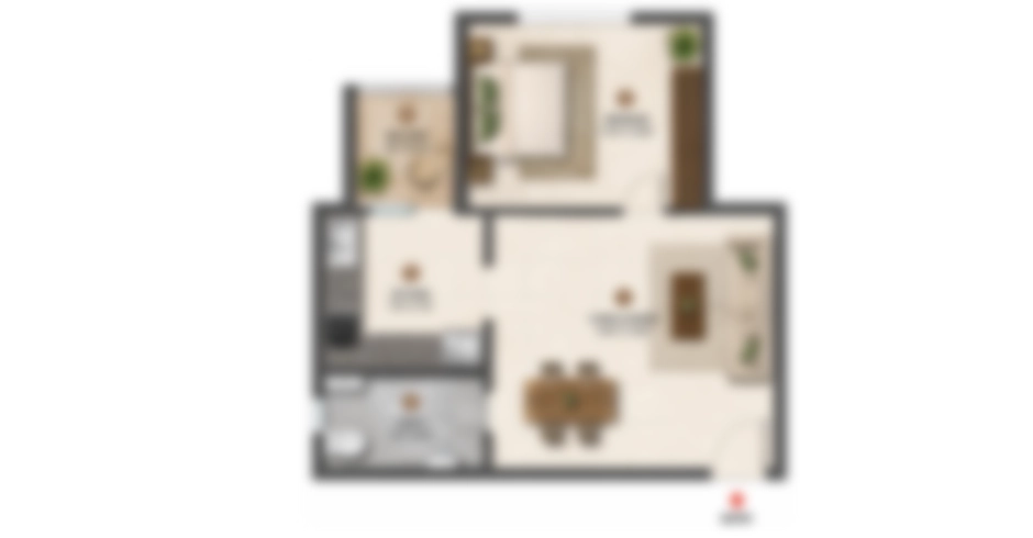 Balaji Bellagio 1 BHK Floor Plan
